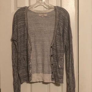 Navy & cream stripe lightweight cardigan